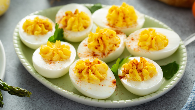 Deviled eggs on a plate