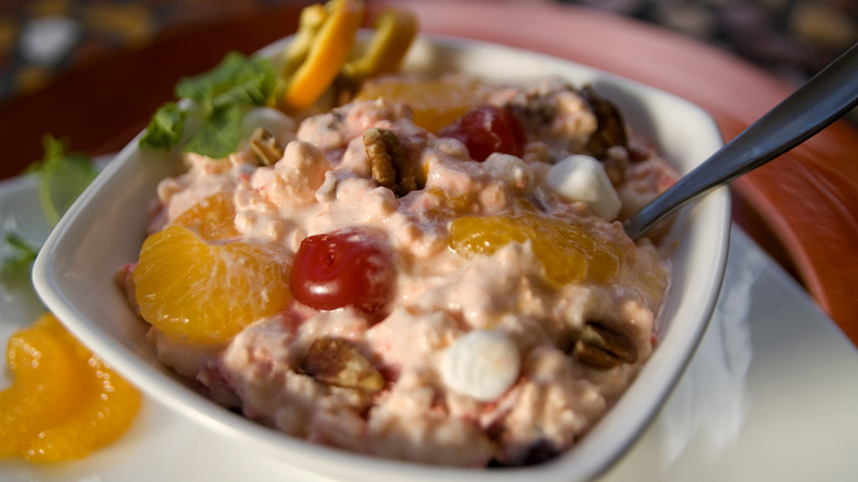 Jell-O salad in a bowl