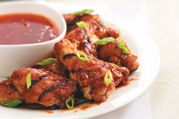 Grilled Peach Barbecue Chicken Wings Recipe