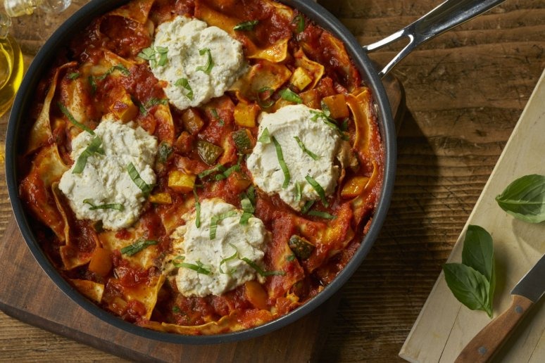 Skillet Vegetable Lasagna With Herbed Cheese