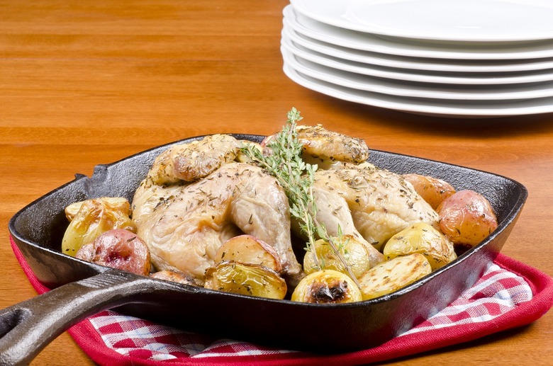 Cast-Iron Skillet-Roasted Game Hen