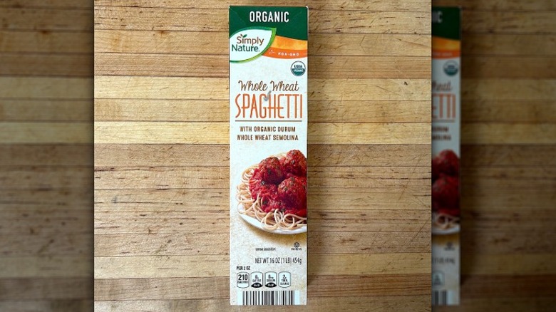 Box of Simply Nature Organic Whole Wheat Spaghetti