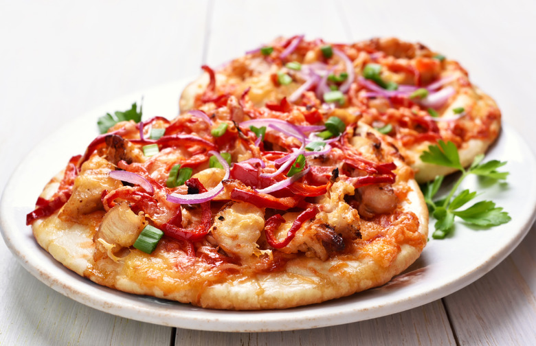 Barbecue Chicken Naan Pizza Bites