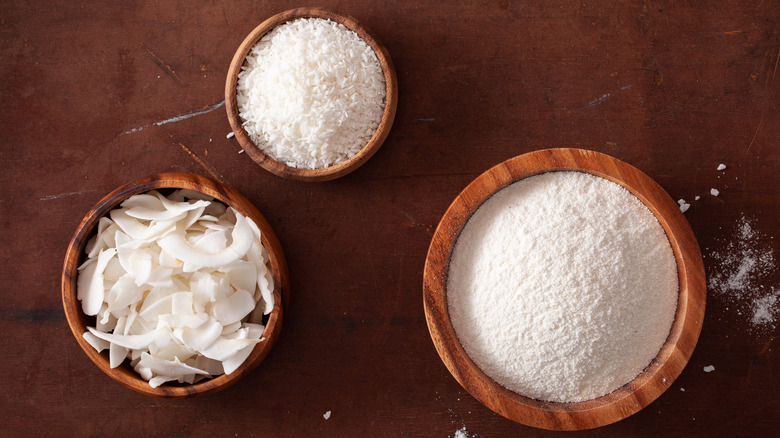 Coconut flakes and flour