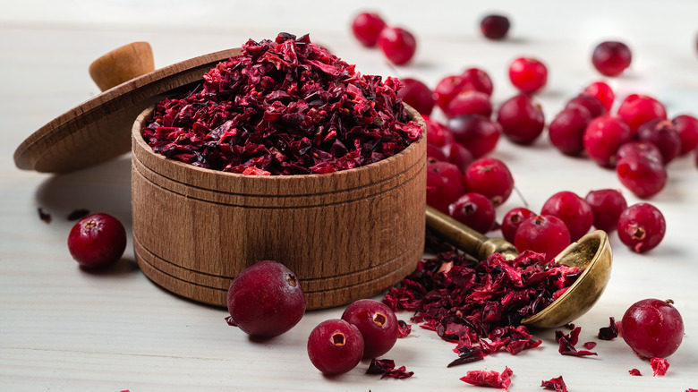 Fresh and dried cranberries