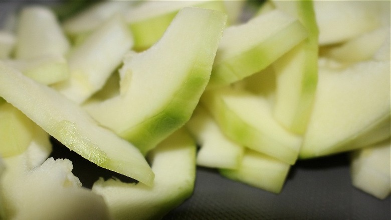 Chopped fresh zucchini pieces