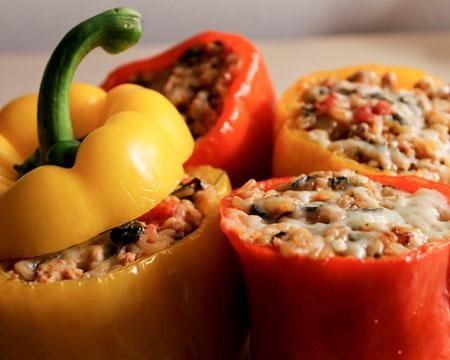 Ground Turkey Stuffed Peppers