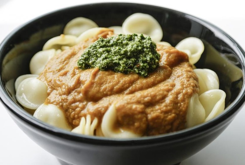 Pumpkin Sage 'Alfredo' Sauce With Kale Pesto