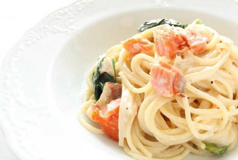 Salmon Pasta With Kale