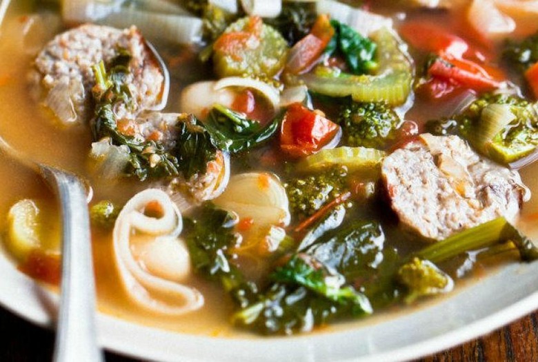 Cozy Winter Soup With Fennel Sausage, Leeks, White Beans, and Rapini