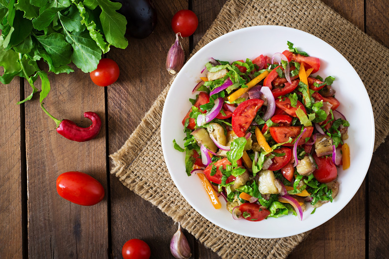 Eggplant and Tomato Salad With Tahini-Yoghurt Dressing