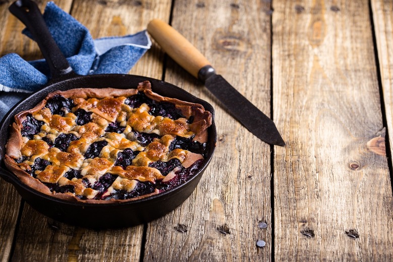 Lattice-Top Blueberry Pie