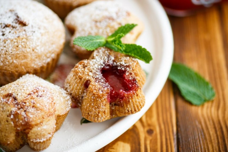 Sticky Summer Strawberry Muffins