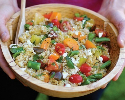 Summer Salad With Heirloom Tomatoes, Goat Cheese, and Basil