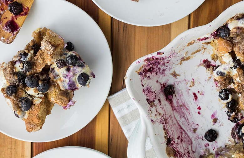 Overnight Lemon Blueberry Muffin Casserole