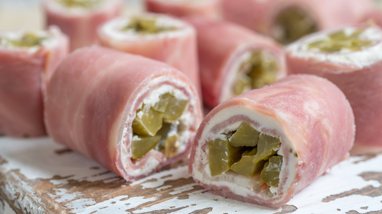 Ham and pickle roll ups