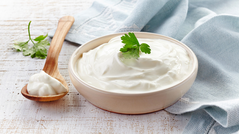 Bowl of sour cream