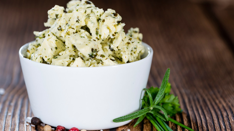 ramekin of herb butter