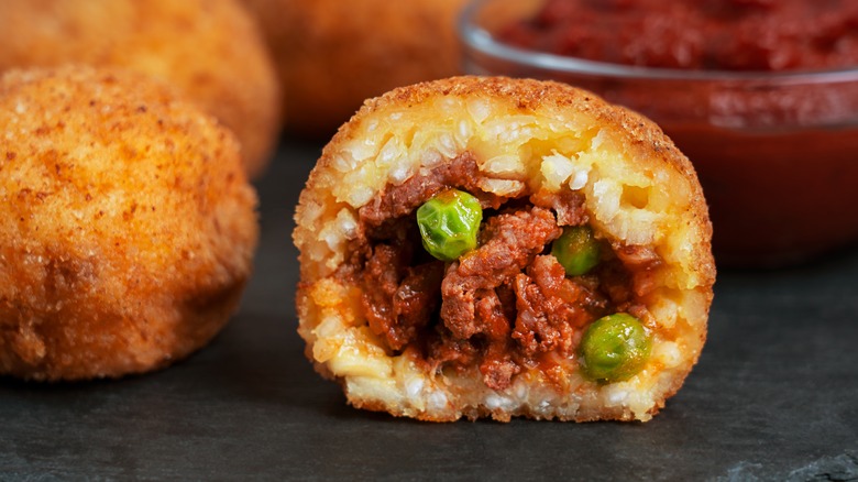 Italian arancini rice balls