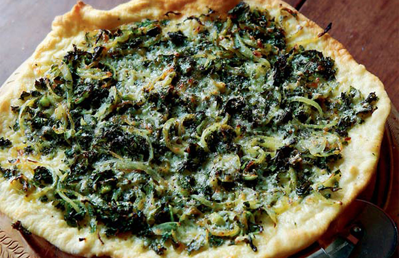 Kale and Onion Pizza