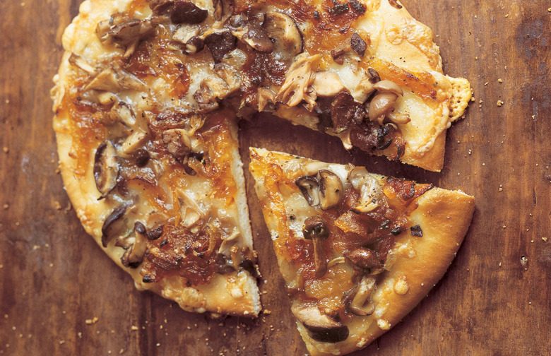 Wild Mushroom Pizza With Caramelized Onions, Fontina, and Rosemary