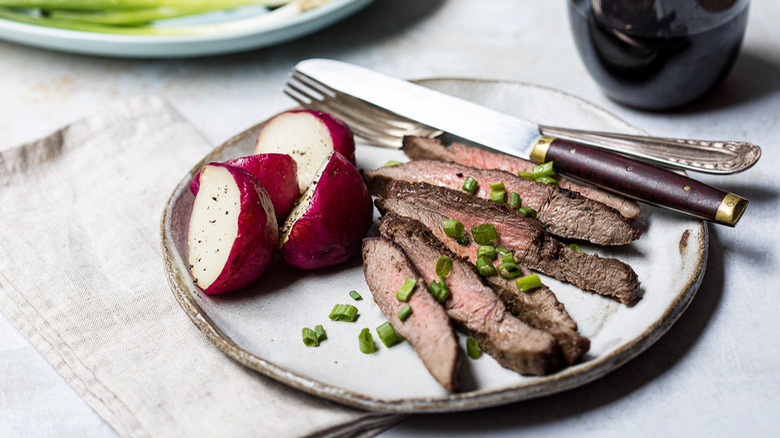 plate of broiled steak