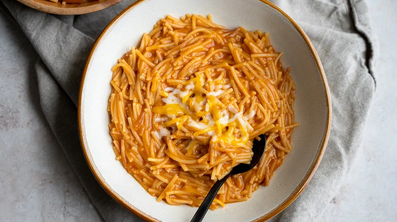 Fideo pasta in a bowl