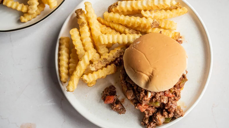 Sloppy joe on a plate