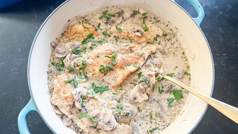 chicken marsala in a pot