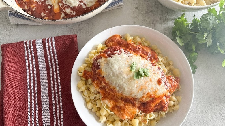 stuffed chicken parmesan in bowl