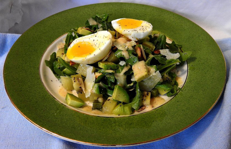 Arugula Salad With Kiwi, Avocado, Soft-Boiled Egg, and Citrus Vinaigrette