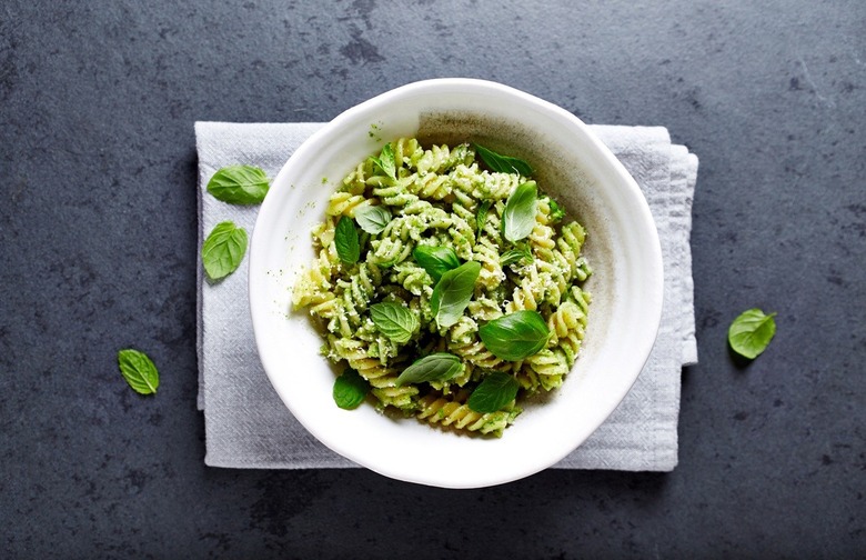 Arugula-Basil-Ricotta Pesto Pasta