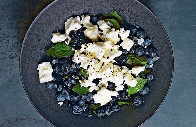 Blueberries, Feta, and Mint