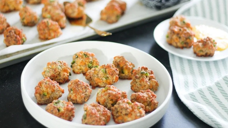 Jalapeño sausage balls in bowl