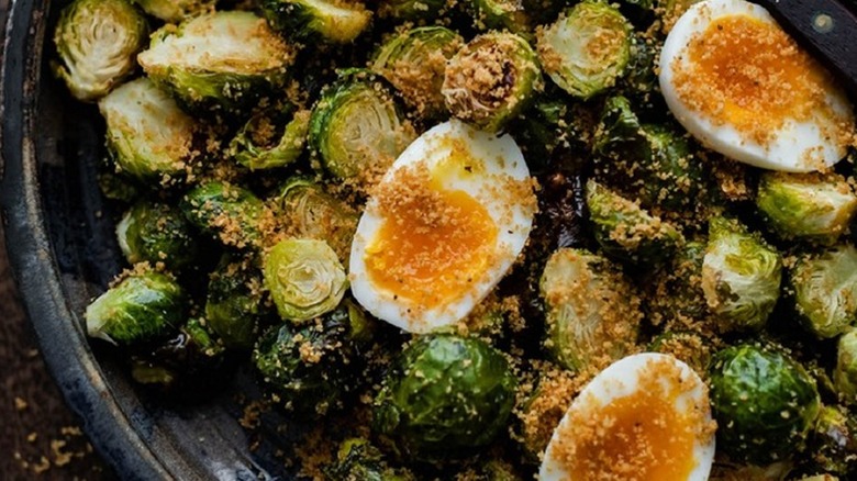 roasted Brussels sprouts with eggs