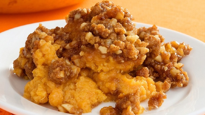 Sweet Potato Casserole on plate