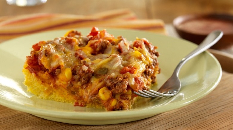 Mexican Cornbread Casserole on plate