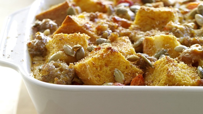 Pumpkin and Sausage Strata