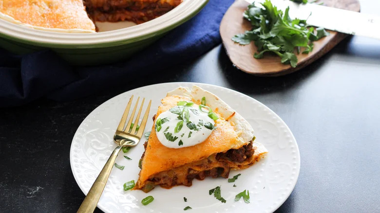 Taco Pie Casserole on plate