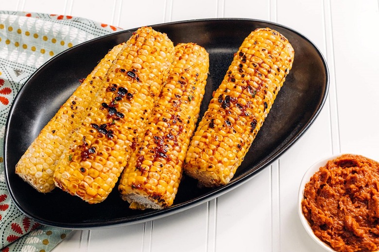 Grilled Corn With Red Chile Garlic Butter 