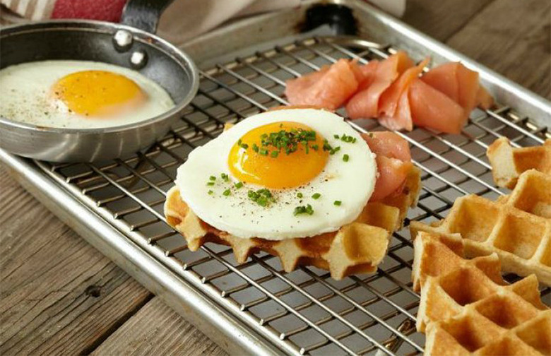 Smoked Salmon With Eggs and Waffles