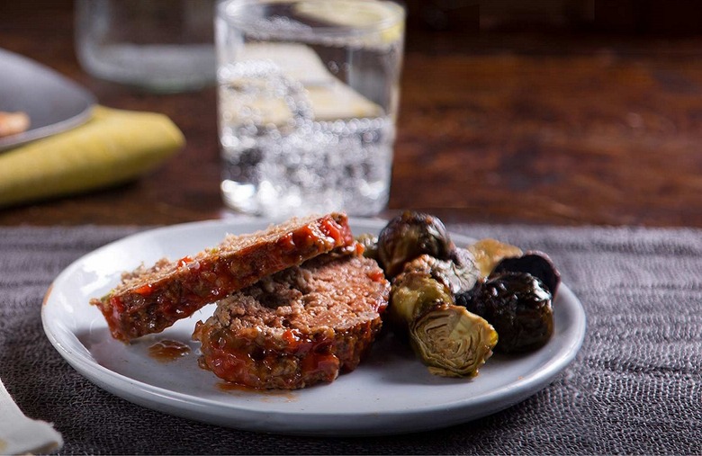 Meatloaf Sheet Pan Dinner with Potatoes and Brussels Sprouts 