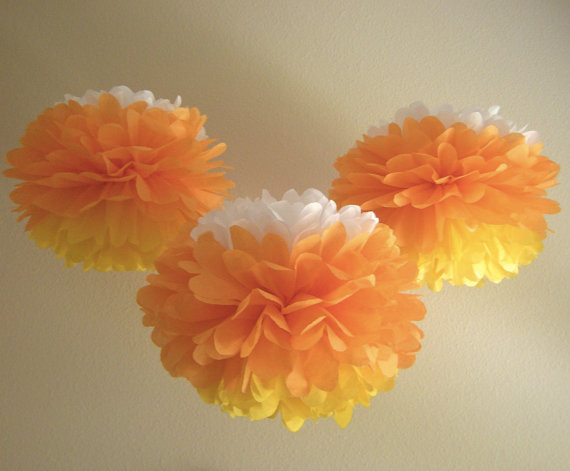 Candy Corn Pom Poms 