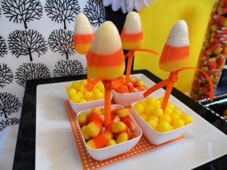 Candy Corn Lollipops