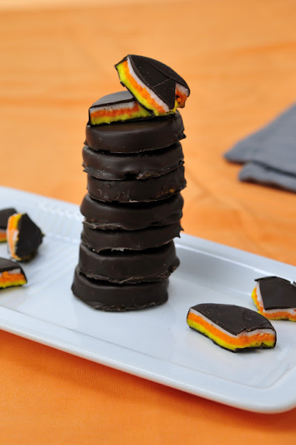 Candy Corn Peppermint Patties