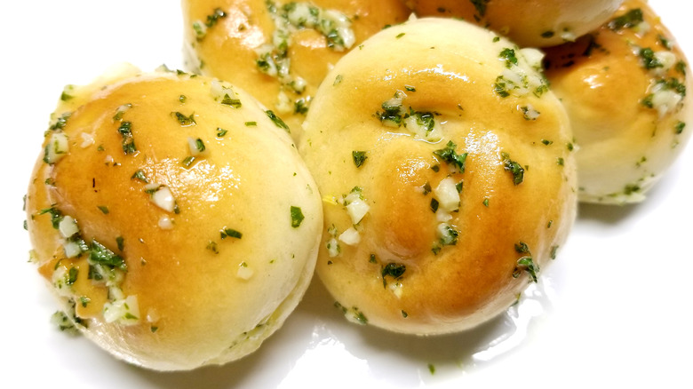 Garlic knots in a pile