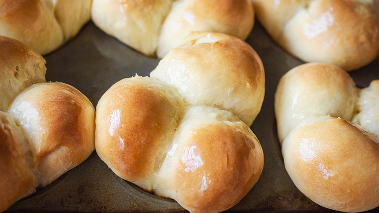 Melted butter crusted rolls