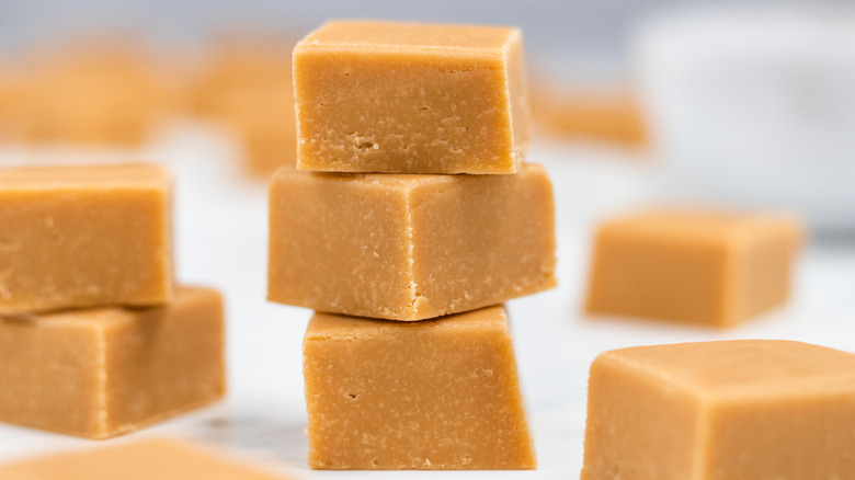 fudge cubes stacked 