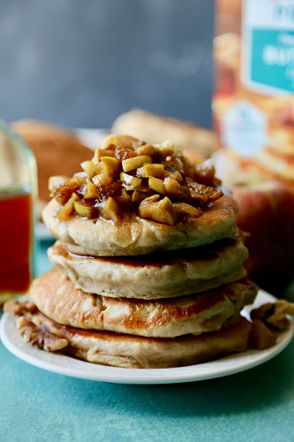 Whole Wheat Chocolate Chip Pumpkin Pancakes