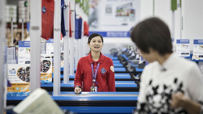 Sam's Club cashier in store